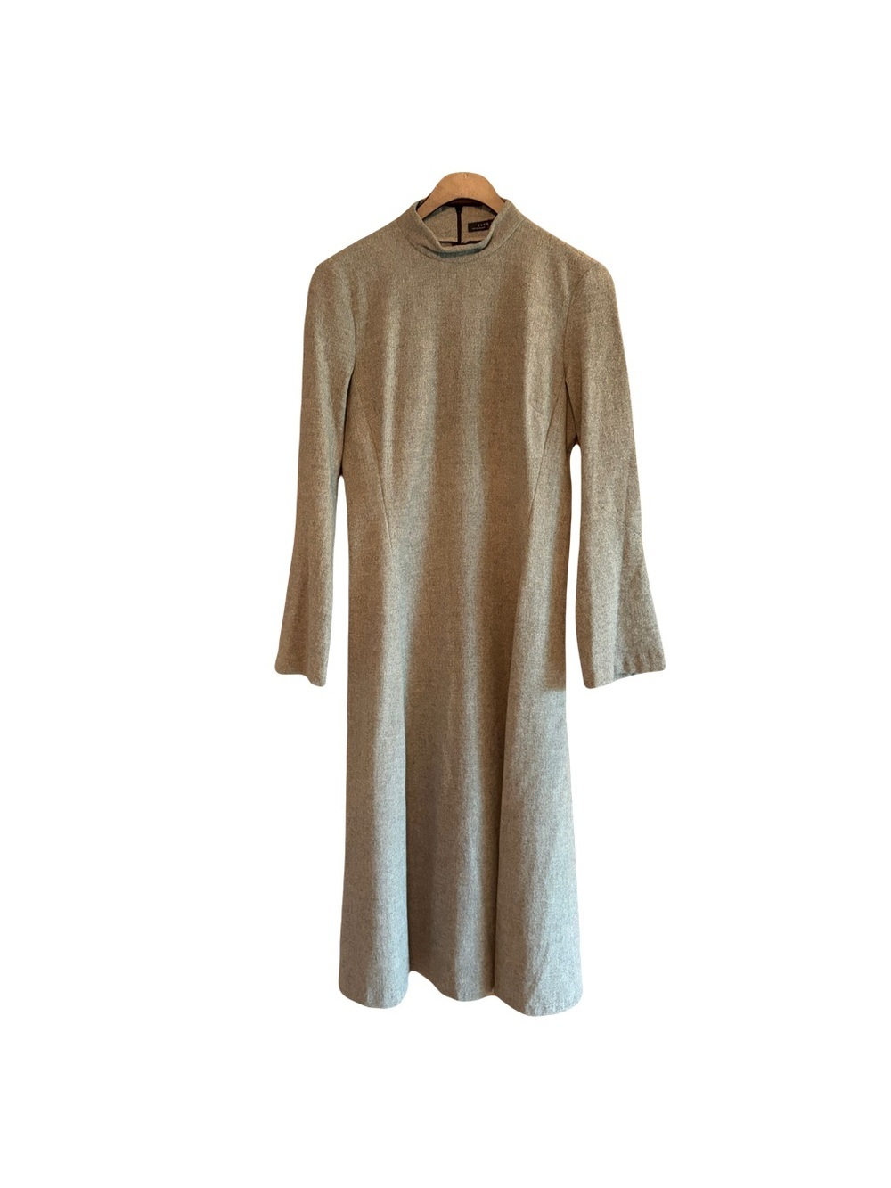Zara gray High-Neck Long Sleeve Midi Dress size small